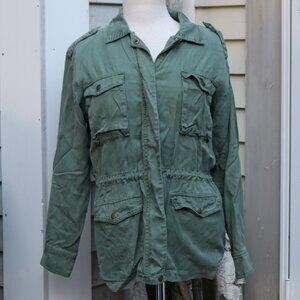 Young Fabulous & Broke Amelia Army Green Multi Pocket Tencel Utility Jacket